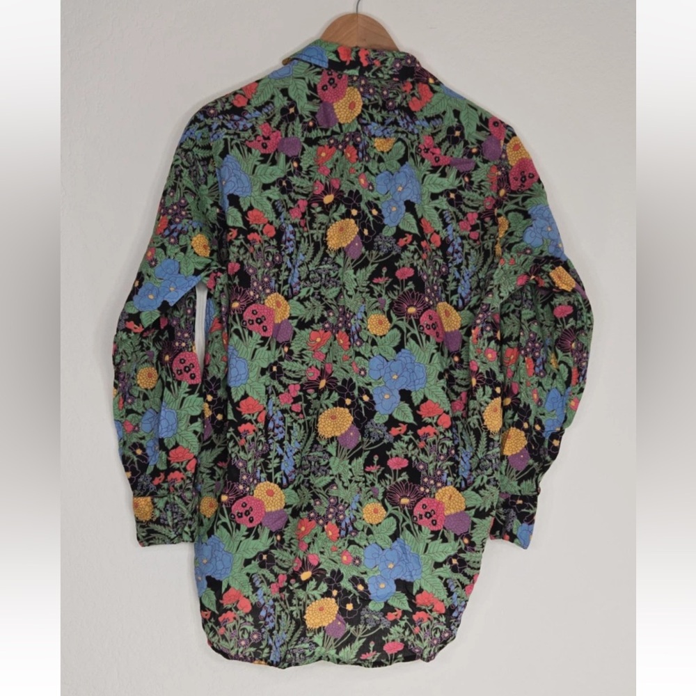 Mille SOFIA Long Sleeve Button Up Shirt Botanica Size M Womens - Picture 2 of 6